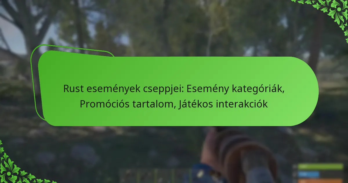 Rust események cseppjei: Esemény kategóriák, Promóciós tartalom, Játékos interakciók