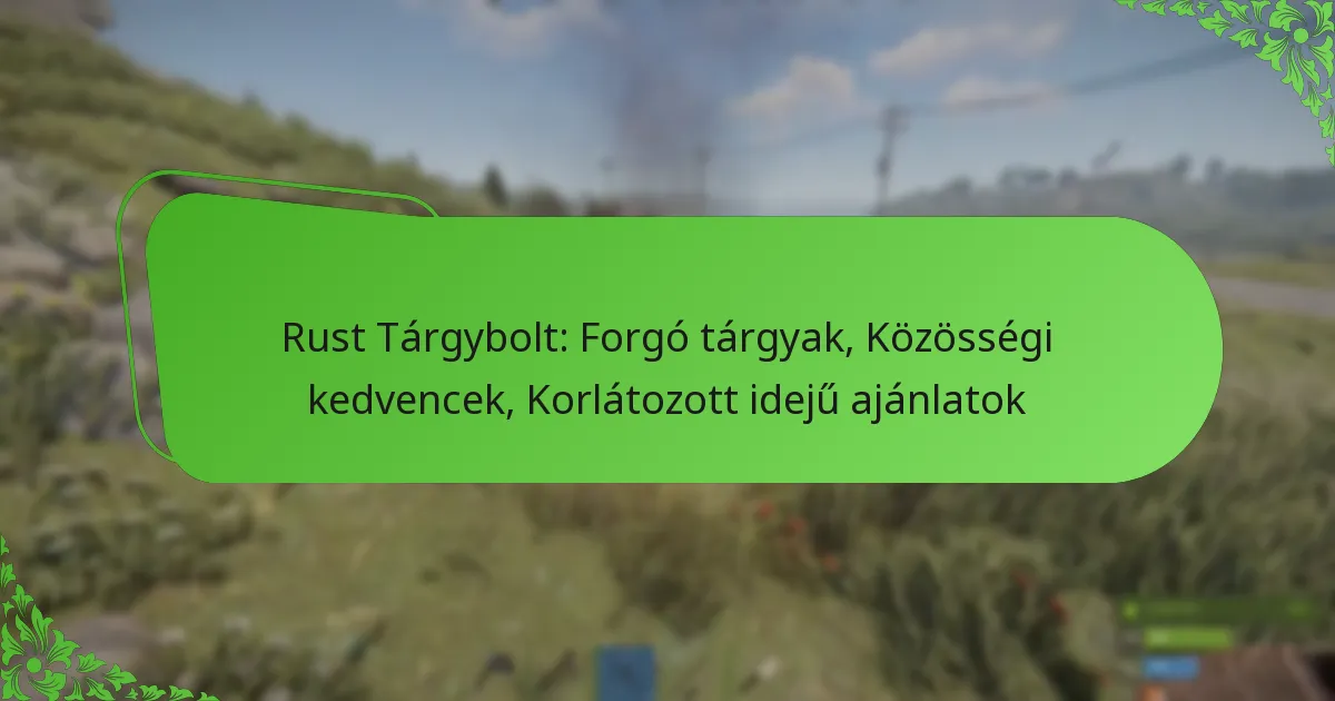 Rust Tárgybolt: Forgó tárgyak, Közösségi kedvencek, Korlátozott idejű ajánlatok