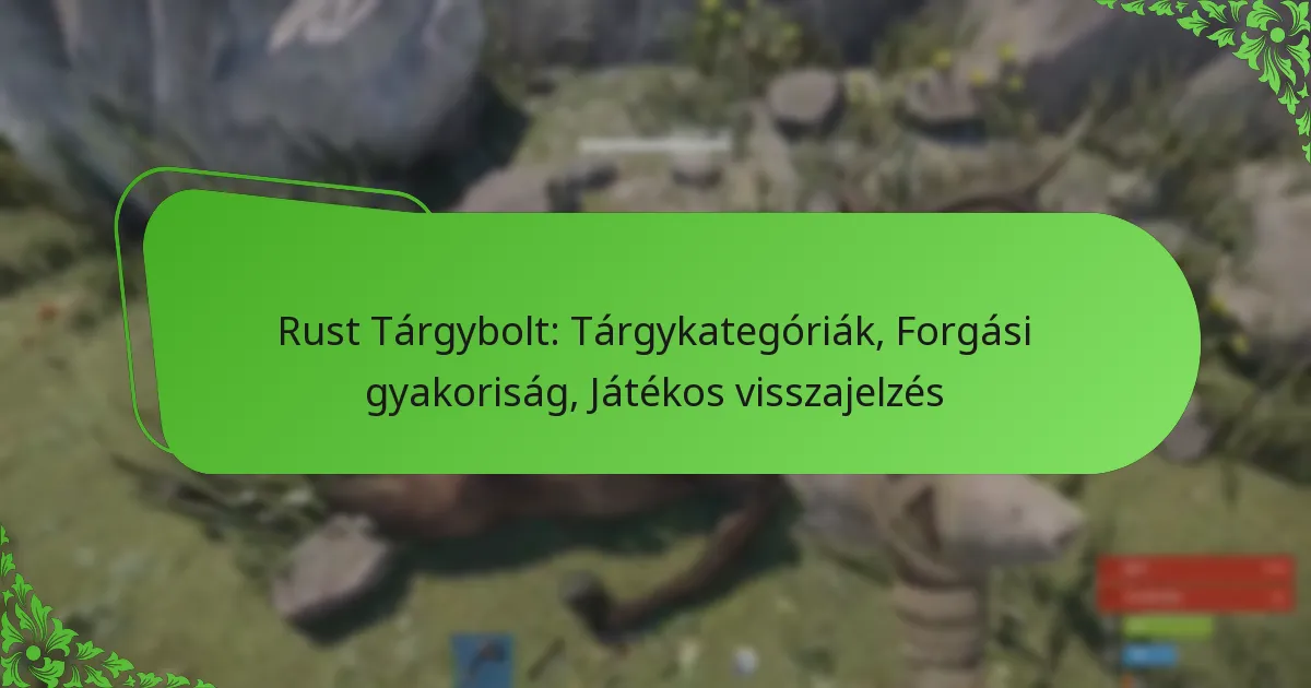Rust Tárgybolt: Tárgykategóriák, Forgási gyakoriság, Játékos visszajelzés